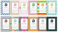 Monogrammed Desktop Preppy Calendar
