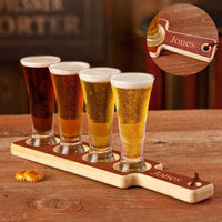 Personalized Wood Beer Tasting Set