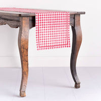 Red Gingham Monogrammed Table Runner