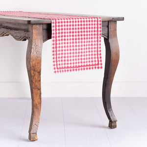 Red Gingham Monogrammed Table Runner