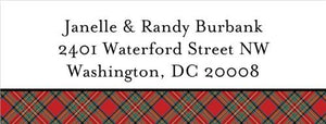 Red Plaid Address Label