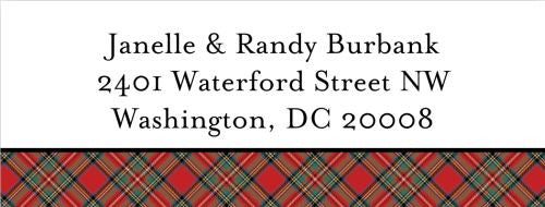 Red Plaid Address Label