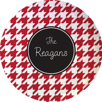 Red Houndstooth 10" Melamine Plate