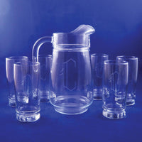 Monogrammed Retro Pitcher Set
