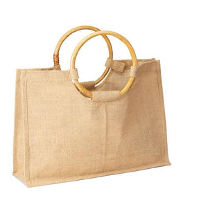 Initial Jute/Canvas Tote Bag, Personalized Present Bag, Clutch Bag