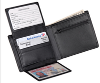 Monogrammed Leather Commuter Wallet
