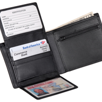 Monogrammed Leather Commuter Wallet