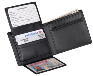 Monogrammed Leather Commuter Wallet