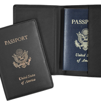 Monogrammed Leather Foil Stamped Passport Jacket