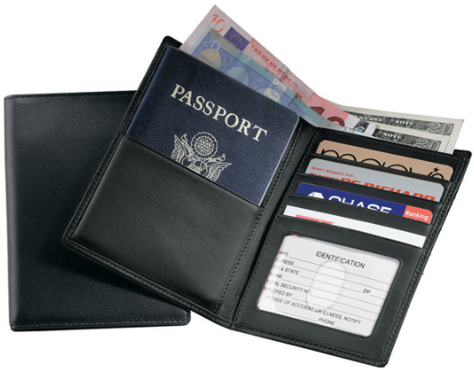 Monogrammed Passport Currency Wallet