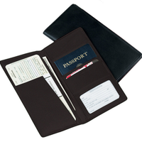 Monogrammed Leather Passport Ticket Holder