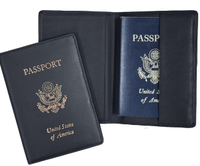 Monogrammed Leather Foil Stamped Passport Jacket
