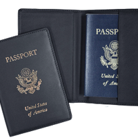 Monogrammed Leather Foil Stamped Passport Jacket