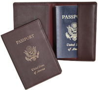 Monogrammed Leather Foil Stamped Passport Jacket
