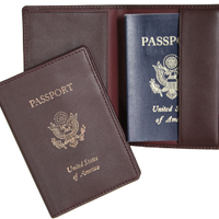 Monogrammed Leather Foil Stamped Passport Jacket