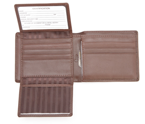 Monogrammed Leather Euro Commuter Wallet
