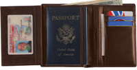 Monogrammed Leather European Passport Wallet
