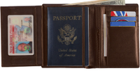 Monogrammed Leather European Passport Wallet