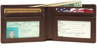 Monogrammed Leather Men's Flat Fold Wallet