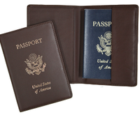Monogrammed Leather Foil Stamped Passport Jacket
