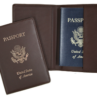 Monogrammed Leather Foil Stamped Passport Jacket