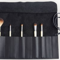Monogrammed Cosmetic Make Up Brush Case in Genuine Leather