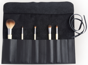 Monogrammed Cosmetic Make Up Brush Case in Genuine Leather