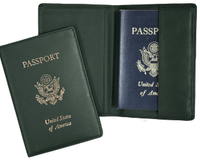 Monogrammed Leather Foil Stamped Passport Jacket
