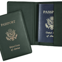 Monogrammed Leather Foil Stamped Passport Jacket