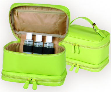 Luxury Travel Cosmetic Makeup Bag in Genuine Leather