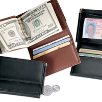Monogrammed Leather Men's Money Clip Wallet