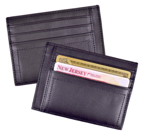 Monogrammed Leather Prima Men's Card Case