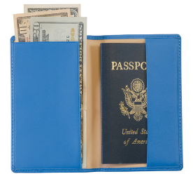 Monogrammed Leather Foil Stamped Passport Jacket