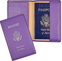 Monogrammed Leather Foil Stamped Passport Jacket
