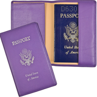 Monogrammed Leather Foil Stamped Passport Jacket