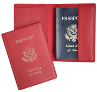 Monogrammed Leather Foil Stamped Passport Jacket
