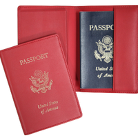 Monogrammed Leather Foil Stamped Passport Jacket