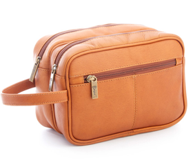 Monogrammed Colombian Leather Travel Toiletry Bag