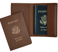 Monogrammed Leather Foil Stamped Passport Jacket
