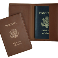 Monogrammed Leather Foil Stamped Passport Jacket