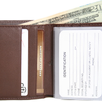 Monogrammed Leather Men's Two-Fold Wallet