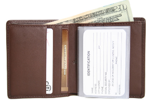 Monogrammed Leather Men's Two-Fold Wallet