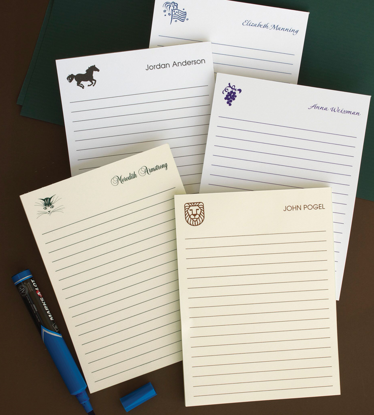 Monogrammed Ruled Memos