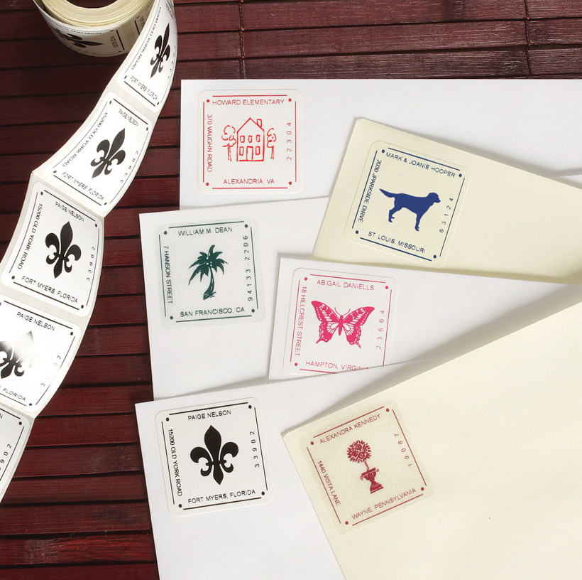 Monogrammed Square Address Labels