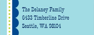 Scallop Blue Address Label