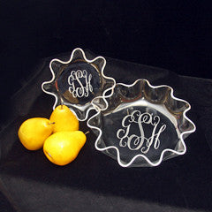 Monogrammed Acrylic Sunflower Bowls
