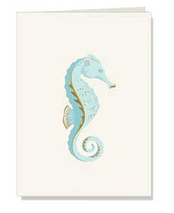 Personalized Seahorse Folded Notes