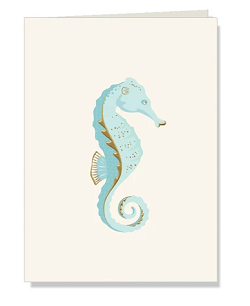 Personalized Seahorse Folded Notes