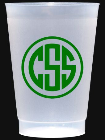 16 oz monogrammed frosted plastic cups Personalized Shatterproof Cups (16oz)