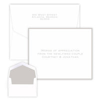 Silver Silhouette Silver Leaf Raised Ink Folded Notes
